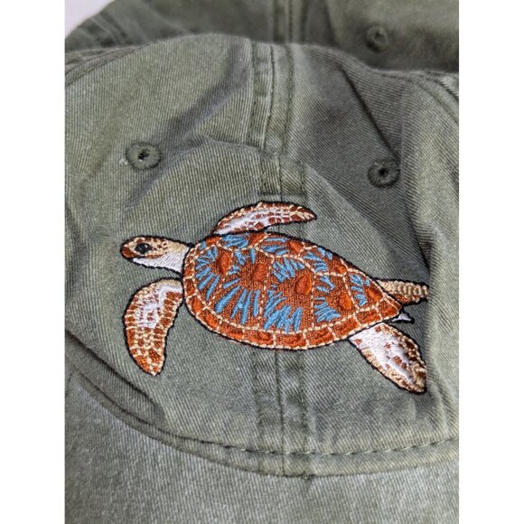 Eco Turtle Embroidered Cap By Reptileshirts One Size Fits All 100% Cotton - Picture 4 of 4